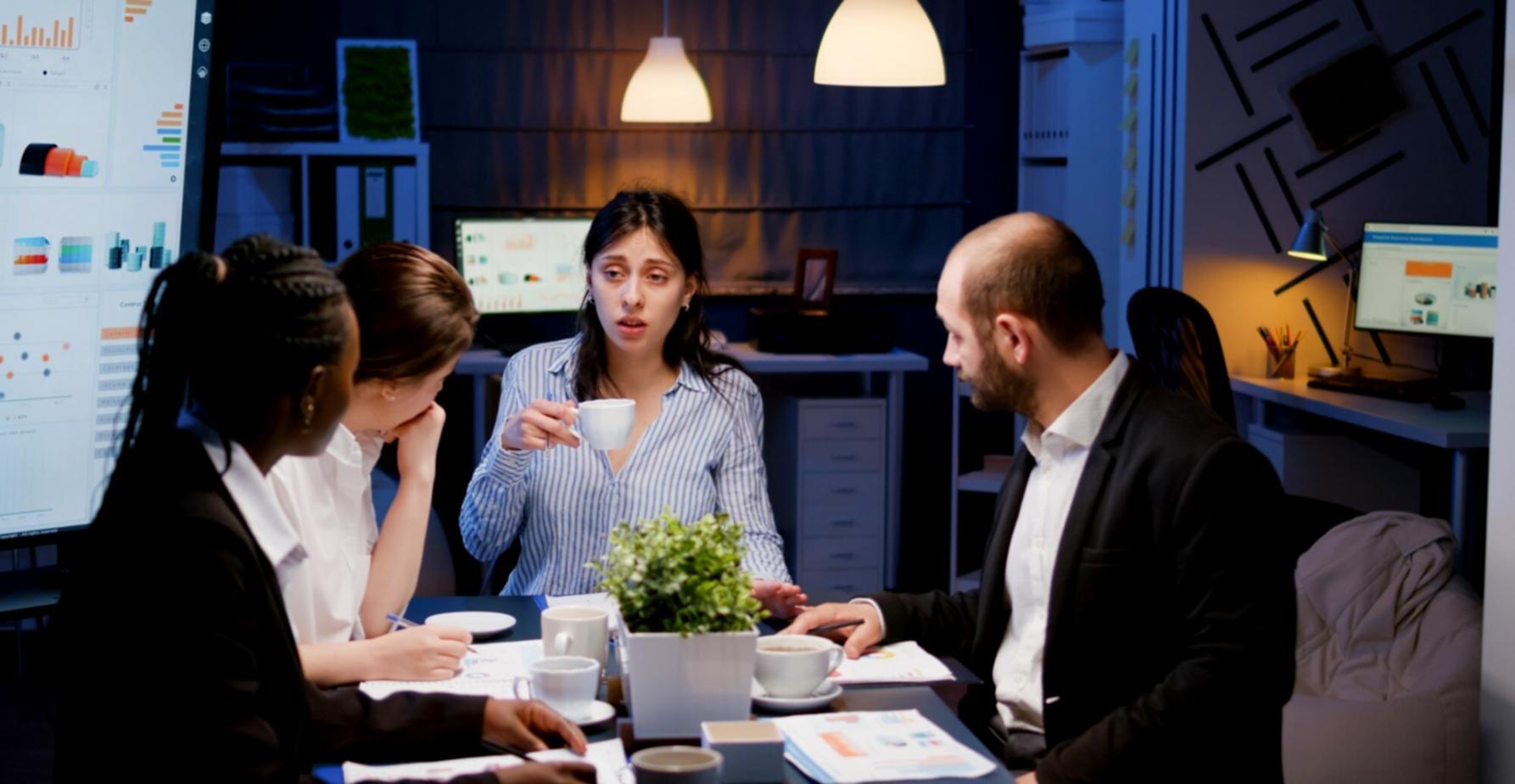 Abschlusspräsentation eines Budgetplanungsprojekts vor Unternehmensvertretern